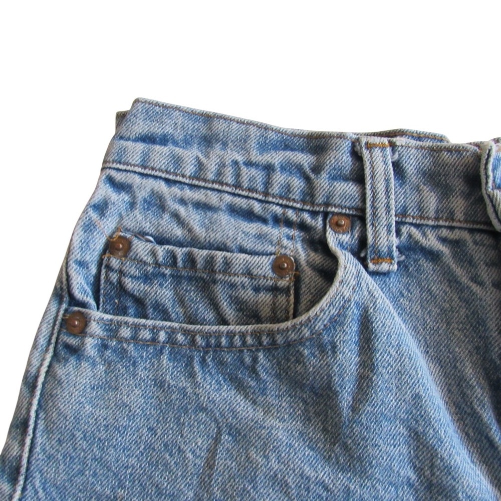 Levis Fringe Denim Shorts 30 DIY Light Wash Side Slits Cutoffs Boho Festival - Picture 3 of 9